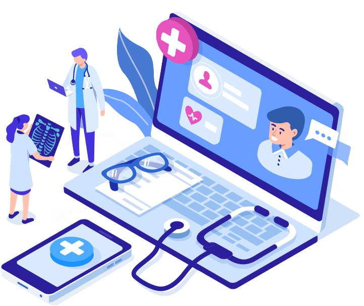 Medical team analyzing data